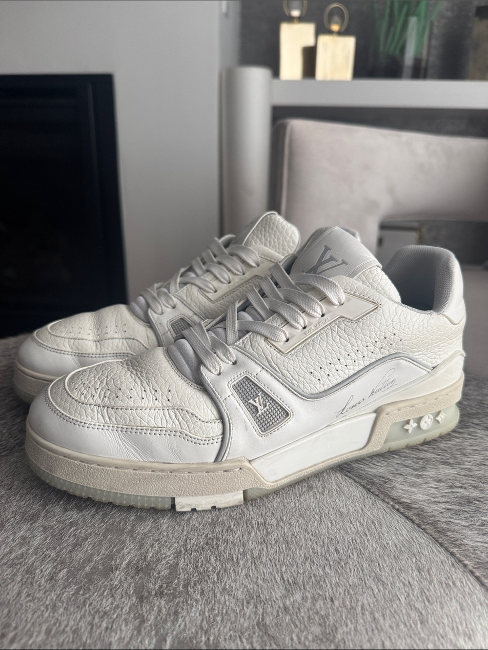 Louis Vuitton Men’s White Leather Trainers